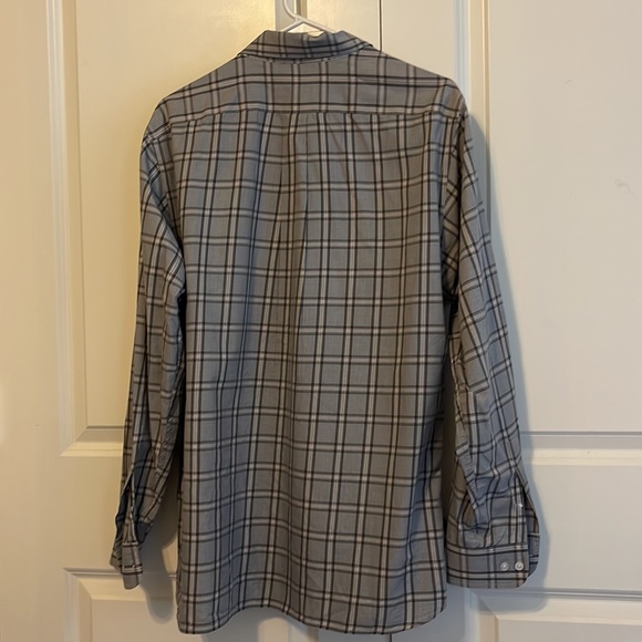 David Cremieux gray plaid slim fit button down dress shirt Size XL - Picture 4 of 4